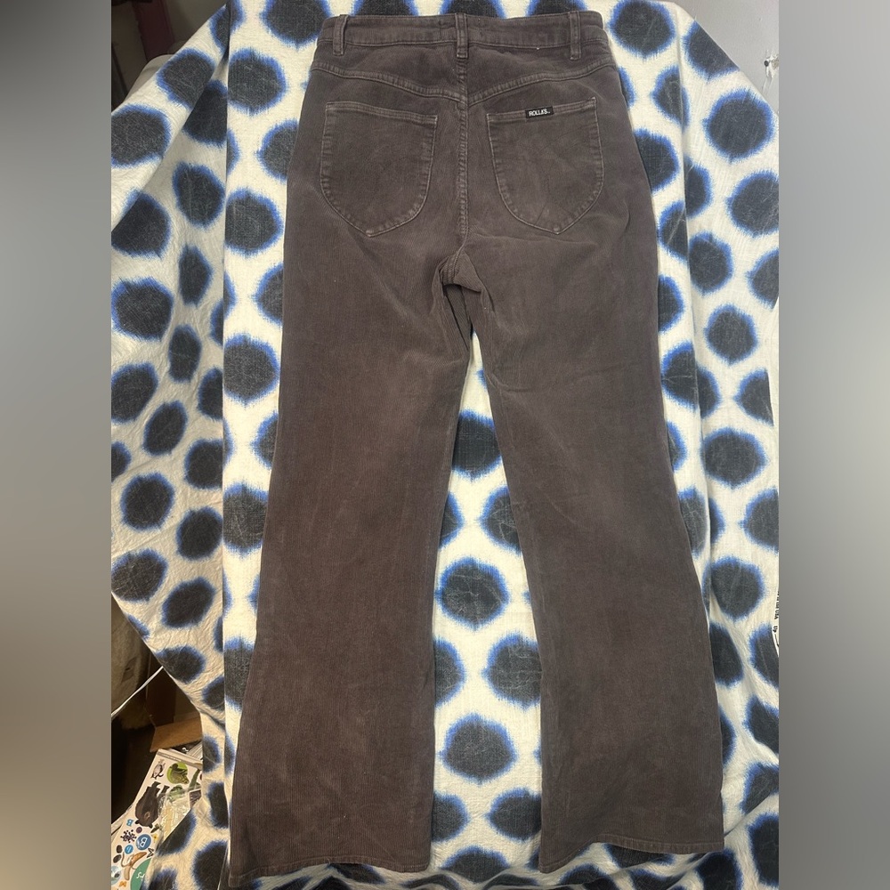 ROLLA'S Dark Brown Corduroy Dusters High Rise Boot Cut Pants - Picture 5 of 8